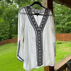 WHBM boho embroidered tunic